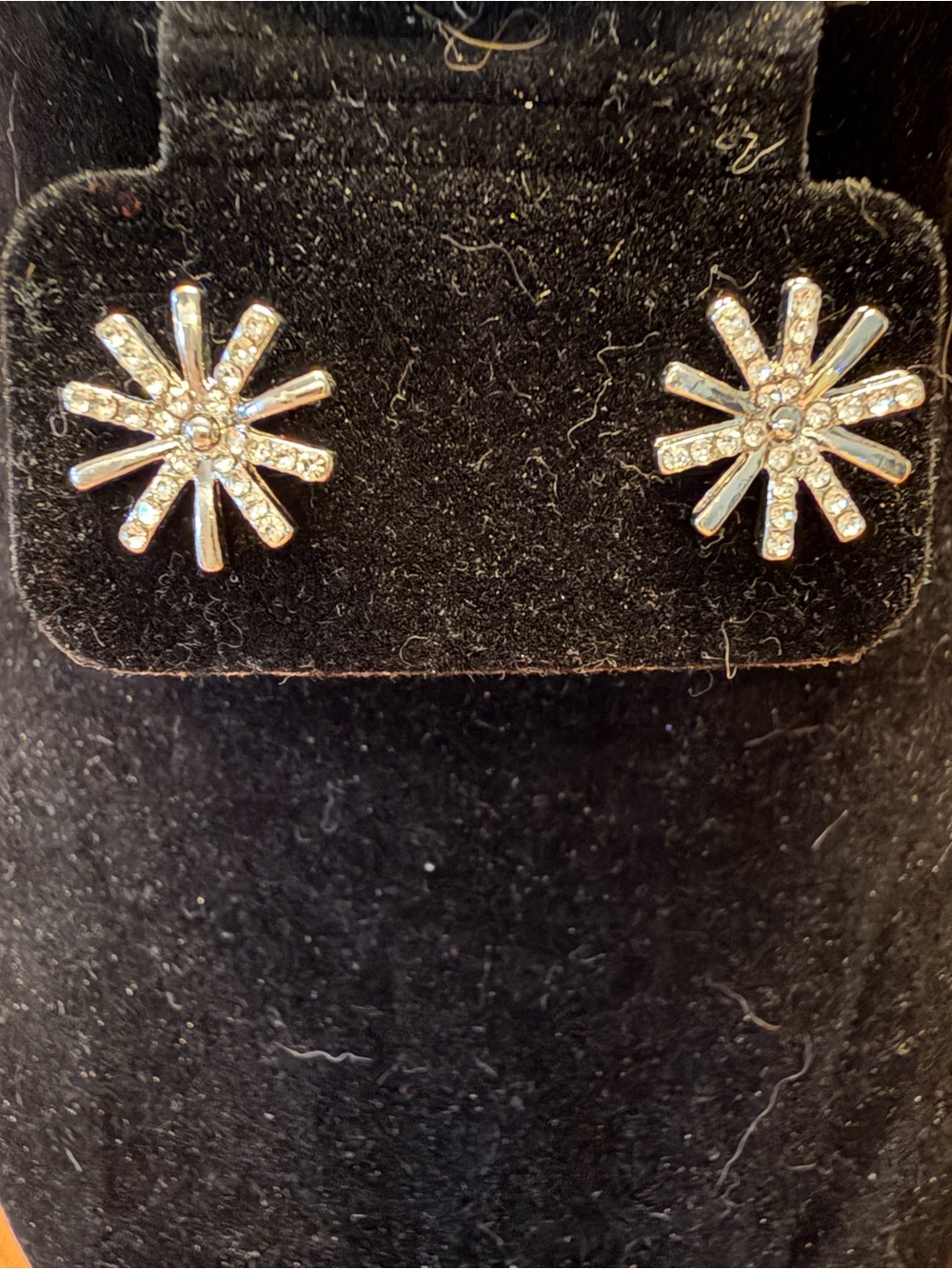 Anna & Ava Silvertone and Faux Diamonds Pierced Earrings - Picture 4 of 5